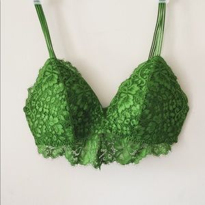 Emerald Green Lacey Bra Bandeau